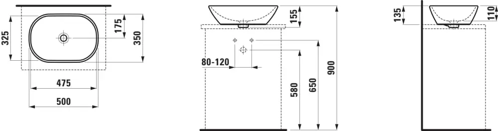 Умывальник Laufen Lua 50х35 (White) - 4