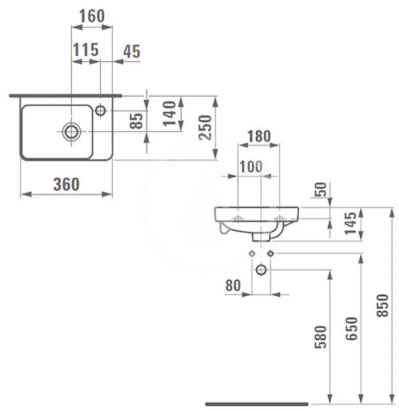 Умывальник Laufen Pro S 36x25 (White) - 4