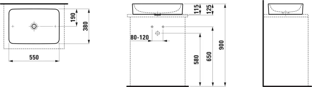 Умывальник Laufen Pro S 55x38 (White) - 3