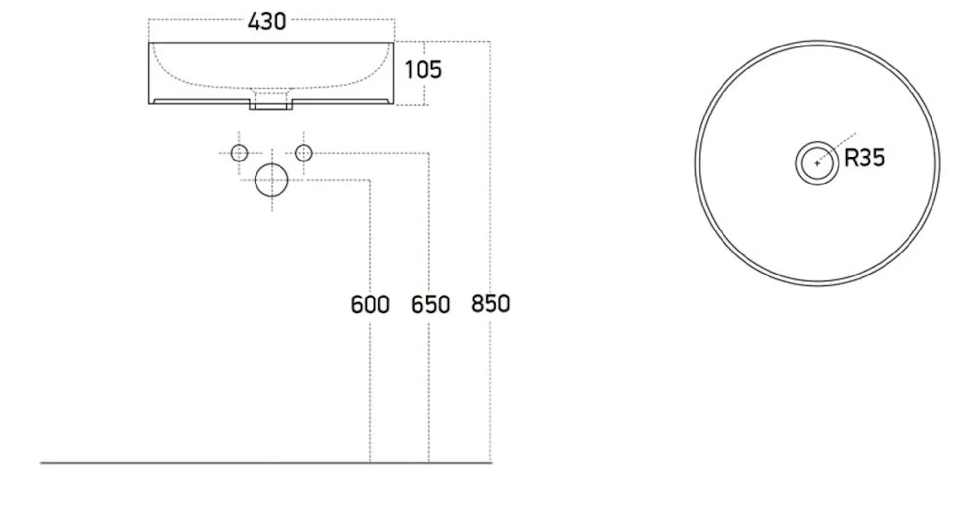 Умывальник Lucco Lucente 43 (White)