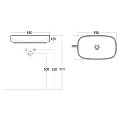 Умывальник Lucco Matteo 65 (White) Thumb