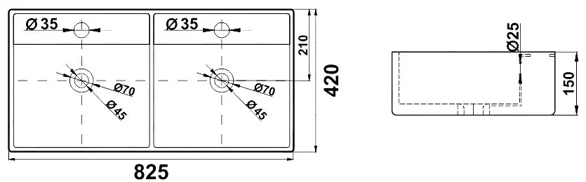Умывальник Melana MLN-7063BDB - 5