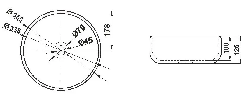 Умывальник Melana MLN-7078DMB (Black matte) - 3