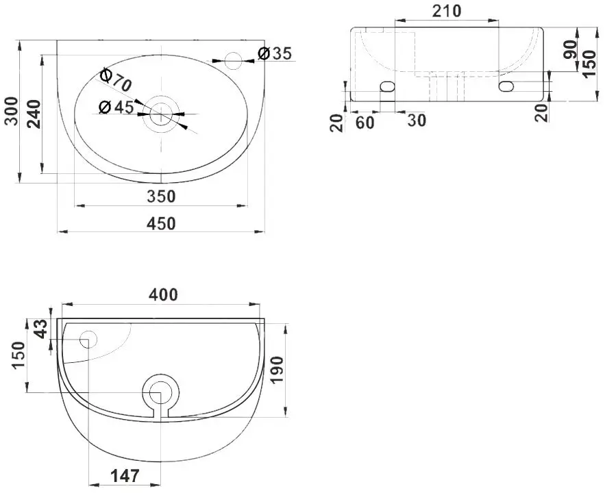 Умывальник Melana MLN-7717 - 3