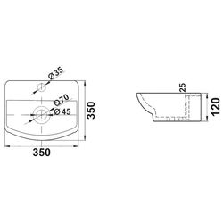 Умывальник Melana MLN-78014B Thumb