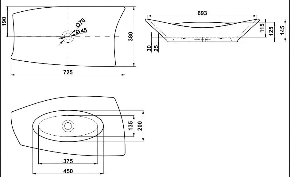 Умывальник Melana MLN-78121 - 6