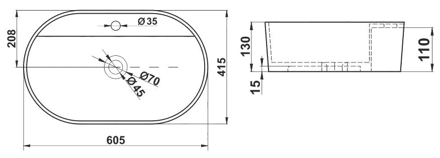 Умывальник Melana MLN-78325 - 4
