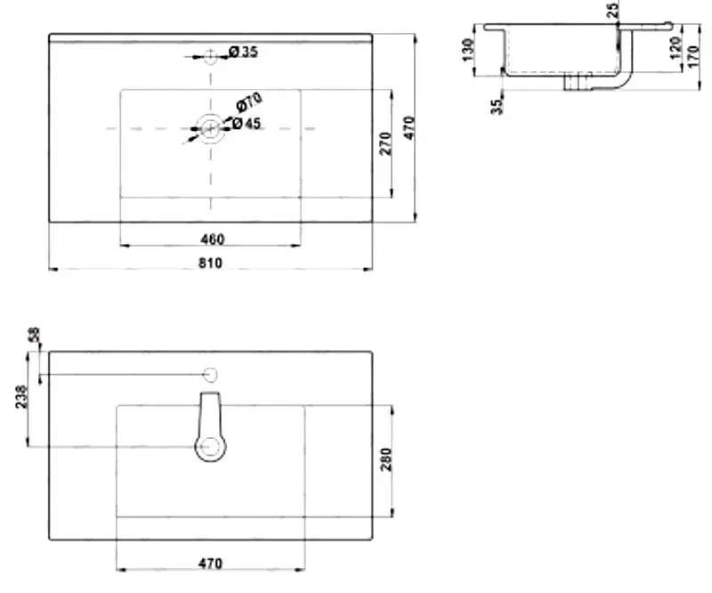 Умывальник Melana MLN-E80 (9080E) - 3