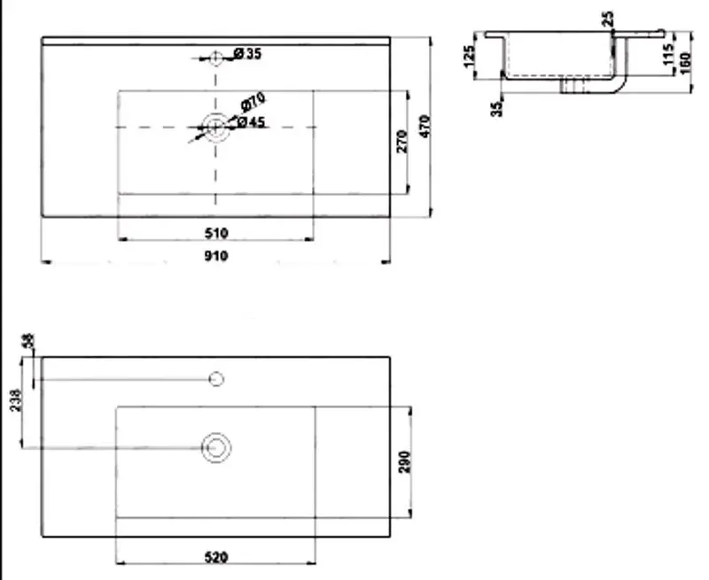Умывальник Melana MLN-E90 (9090E) - 3