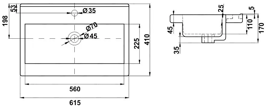 Умывальник Melana MLN-S60 Х (9393) - 3