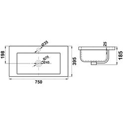 Умывальник Melana MLN-S75 (9393) Thumb