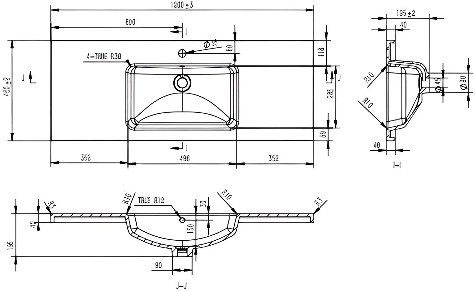 Умывальник Moershu Auris 1200 (White)