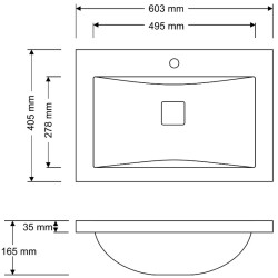 Умывальник Montebella 600х400 со смесителем Pantera Thumb