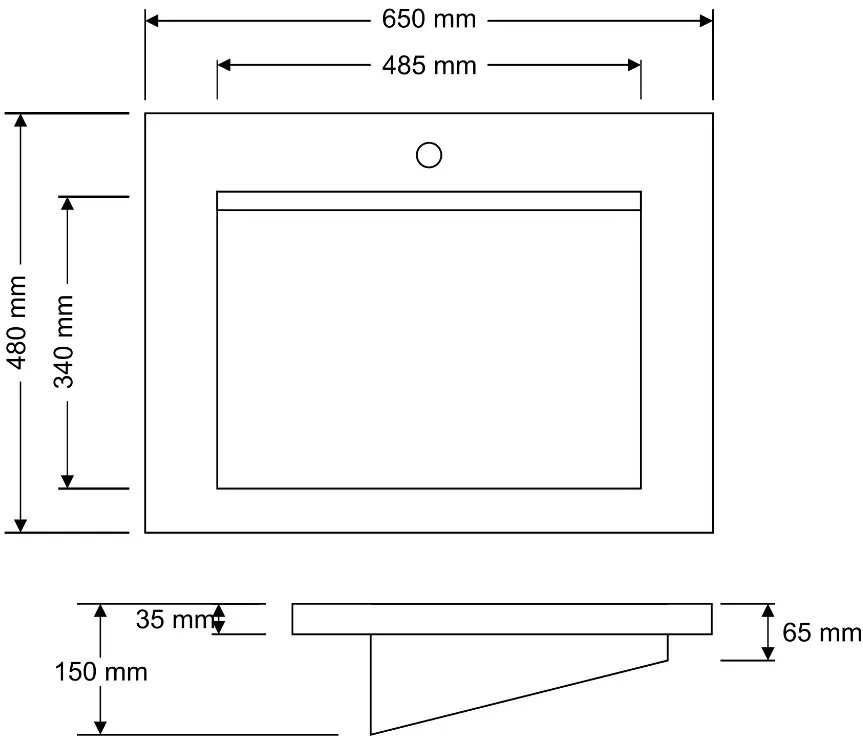 Умывальник Montebella 650х480 со смесителем Lemur