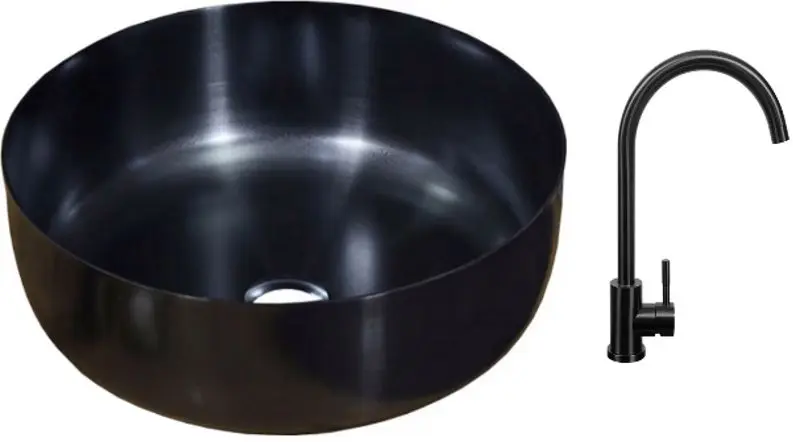 Умывальник + смеситель Montebella 40 40 + Fabiano 03 FB (Black)