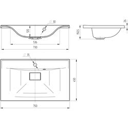 Lavoar Paola Elegante 750 (White) Thumb