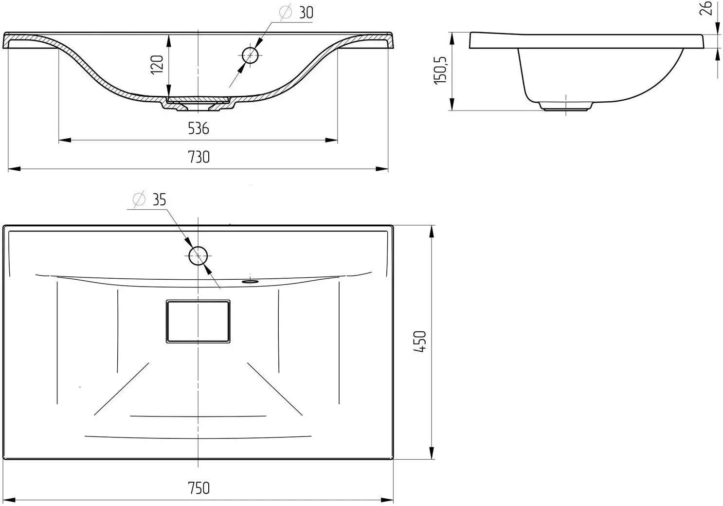 Lavoar Paola Elegante 750 (White) - 5