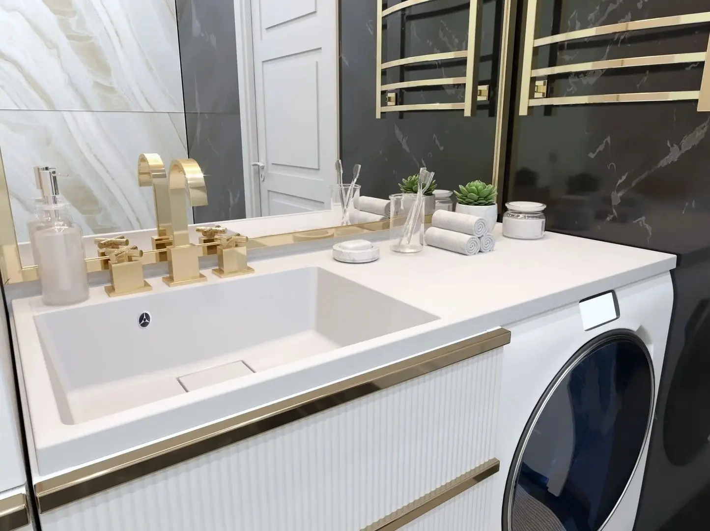 Lavoar Paola Magenta 1200 L (White) - 4