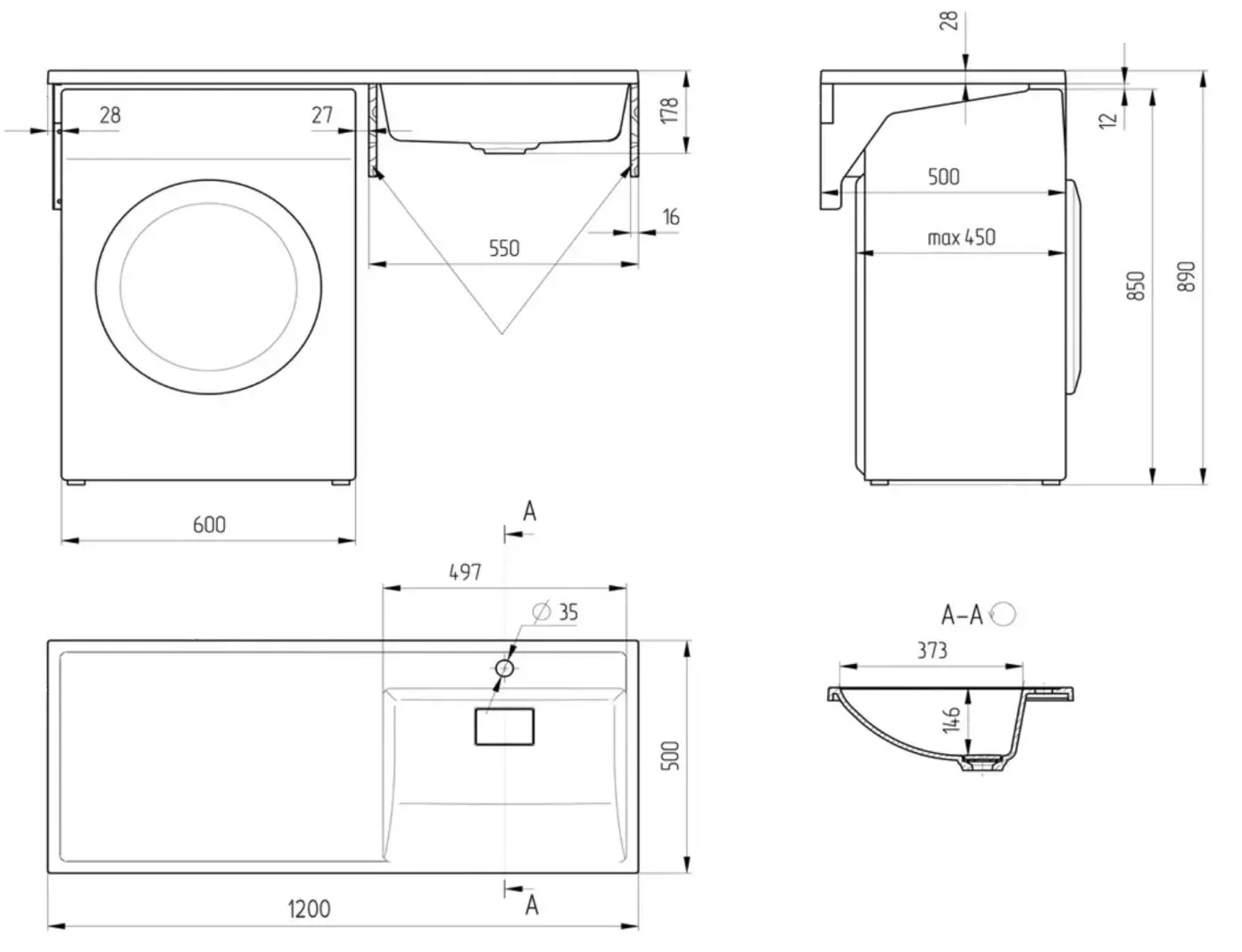 Lavoar Paola Magenta 1200 R (White) - 9