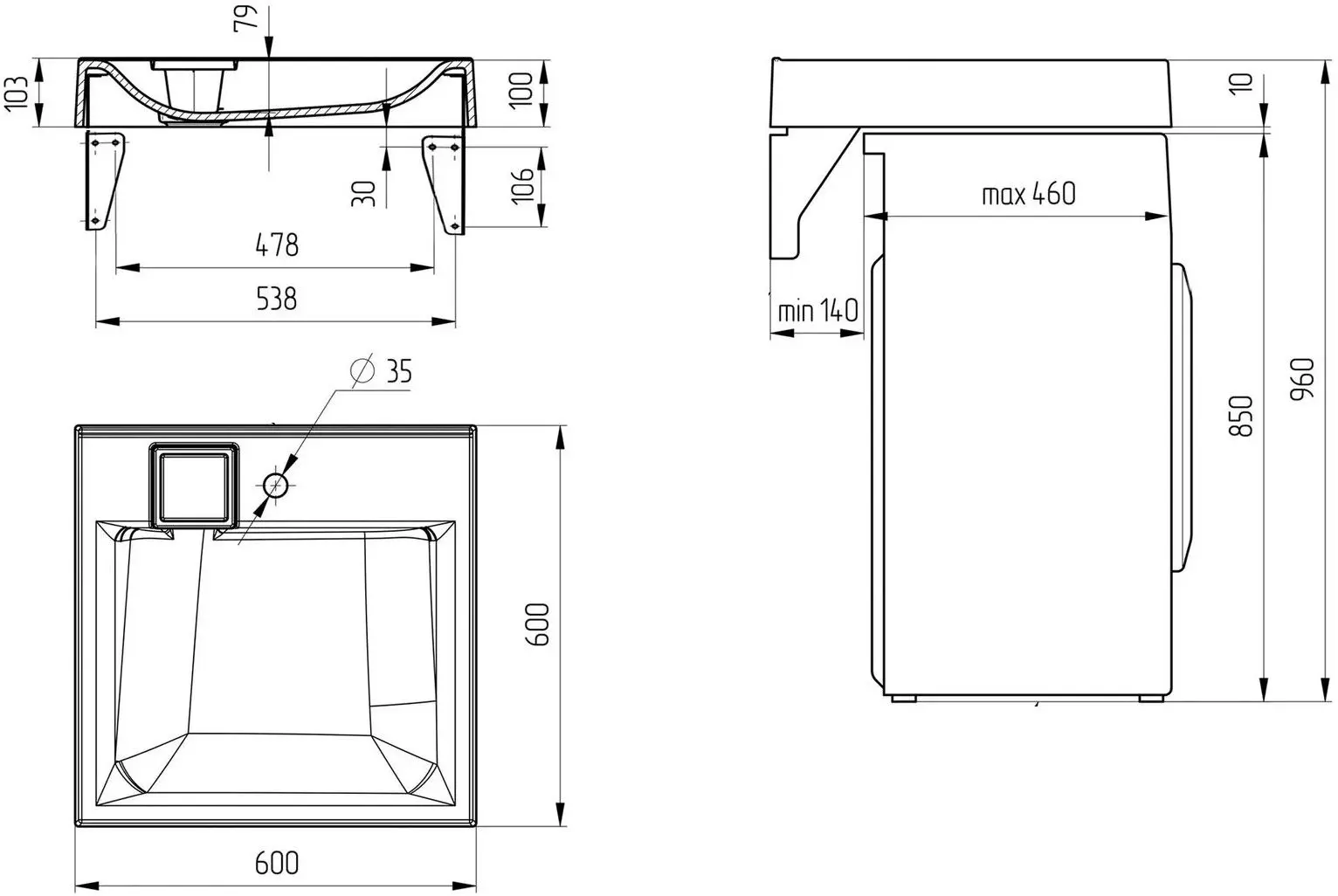 Lavoar Paola Siena 600 (White) - 3