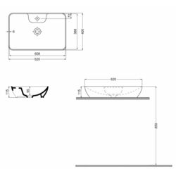 Умывальник QuarterBath Smooth Line 62 (White) Thumb