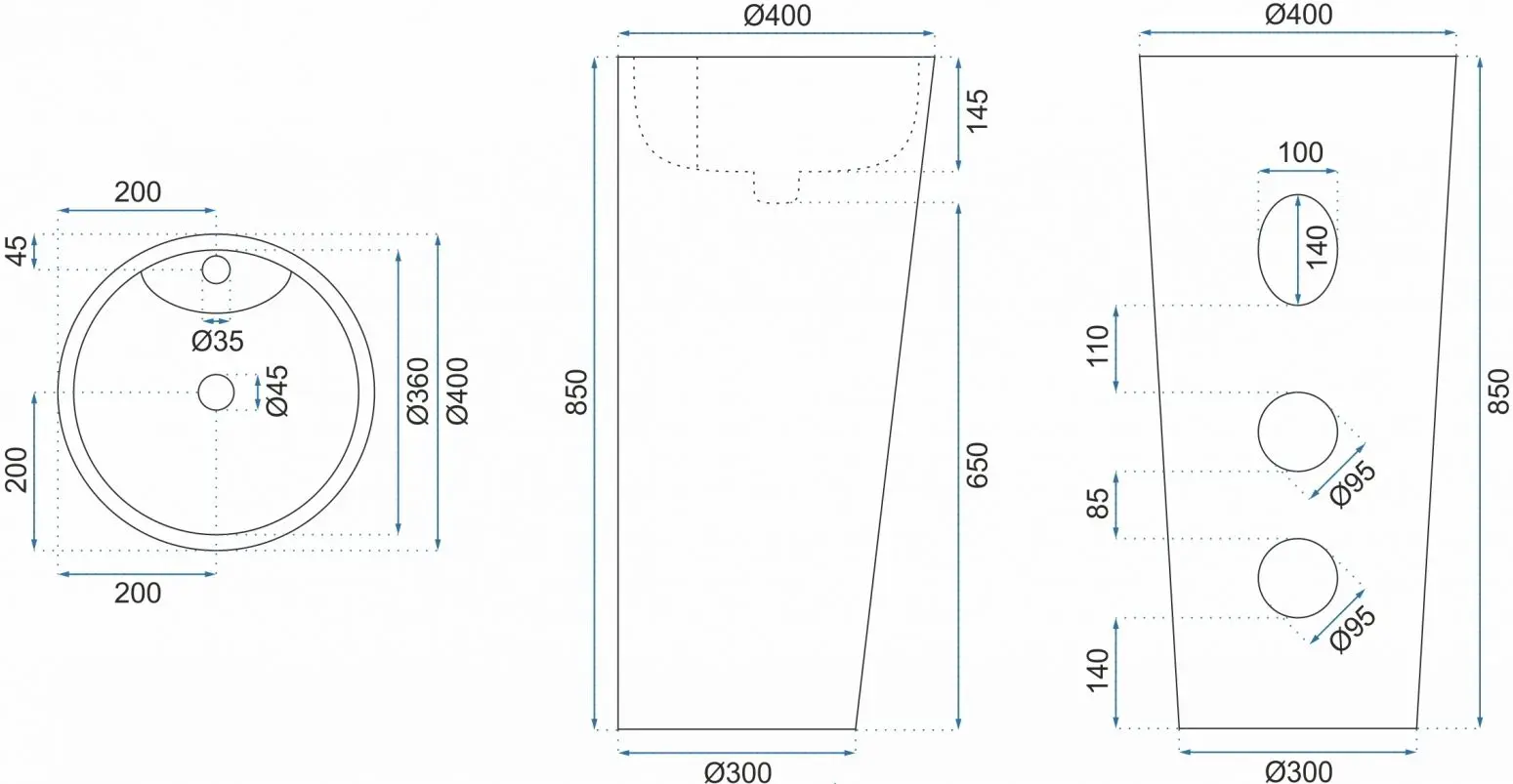 Умывальник Rea Blanka U5635 (White) - 2
