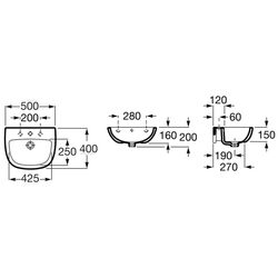 Умывальник Roca Adele A325196000 (White) Thumb