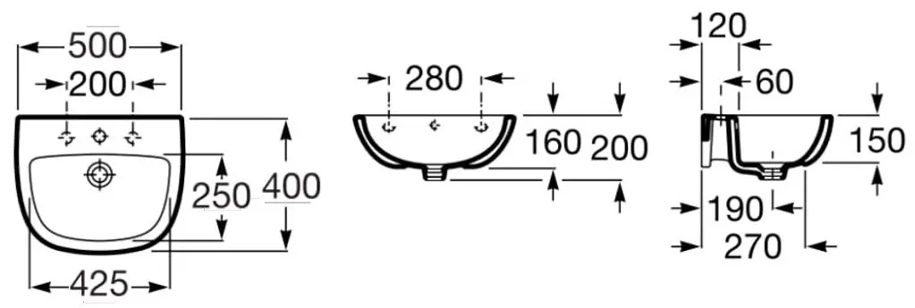 Умывальник Roca Adele A325196000 (White)