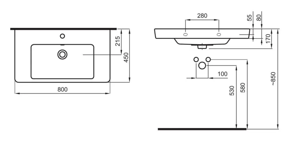 Lavoar Roca Caserta A3270J0000 (White)