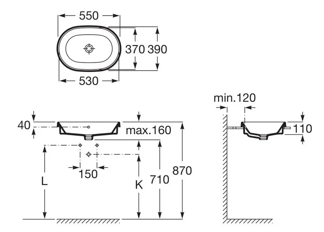 Умывальник Roca Gap Round A3270Y5000 (White)
