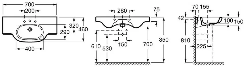 Умывальник Roca Meridian A327240000 (White)