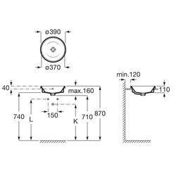 Умывальник Roca The Gap Round A3270Y3000 (White) Thumb