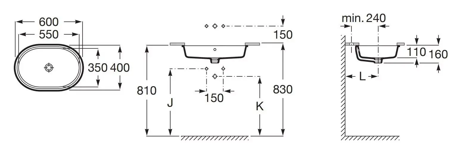 Умывальник Roca The Gap Round A3270YC000 (White)