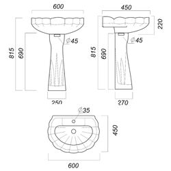 Умывальник Sanita Ромашка ROMSAWB01 (White) Thumb