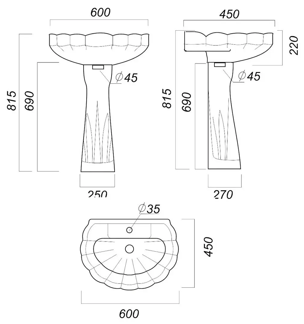 Умывальник Sanita Ромашка ROMSAWB01 (White) - 4