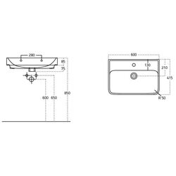 Умывальник Sanovit Neon 600x415 (White) Thumb