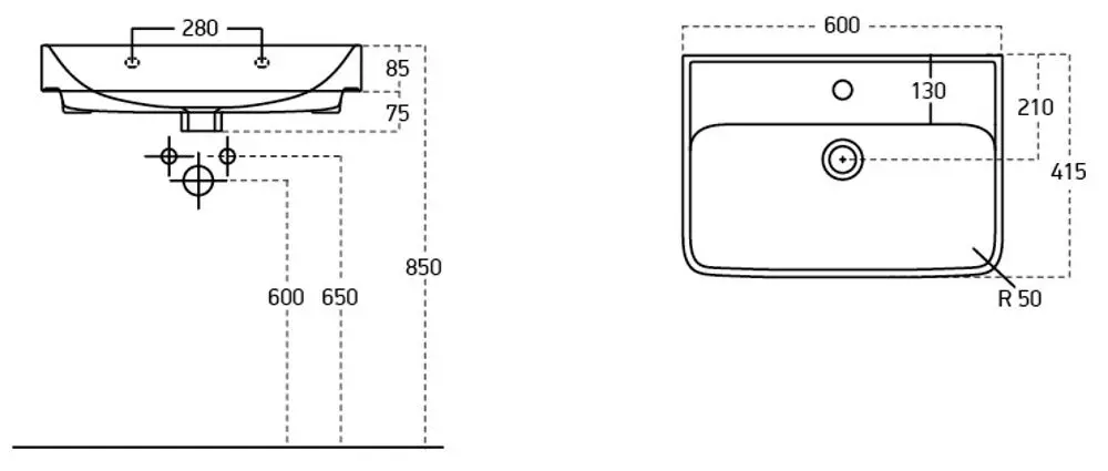 Умывальник Sanovit Neon 600x415 (White)