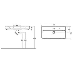 Умывальник Sanovit Neon 800x415 (White) Thumb