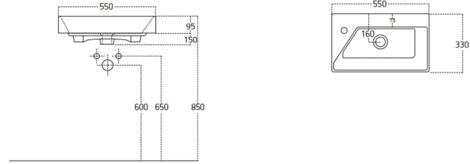 Lavoar Sanovit Stance 550x330x150 (White)