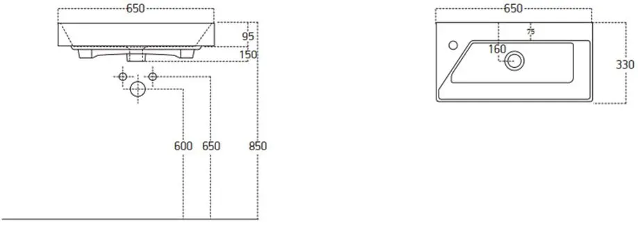 Lavoar Sanovit Stance 650x330x150 (White)
