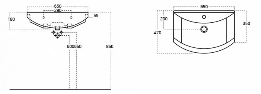 Умывальник Sanovit Zenon 650x470 (White)