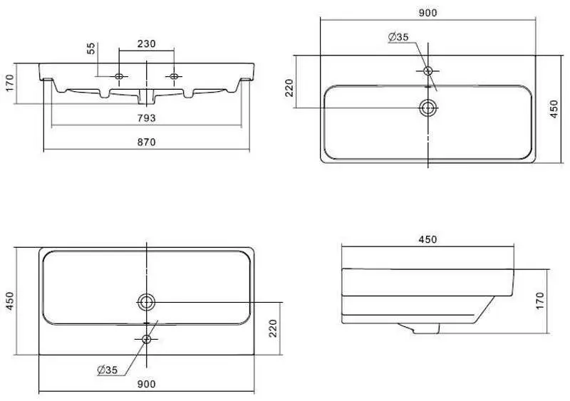 Умывальник Santek Adriana 90 - 4