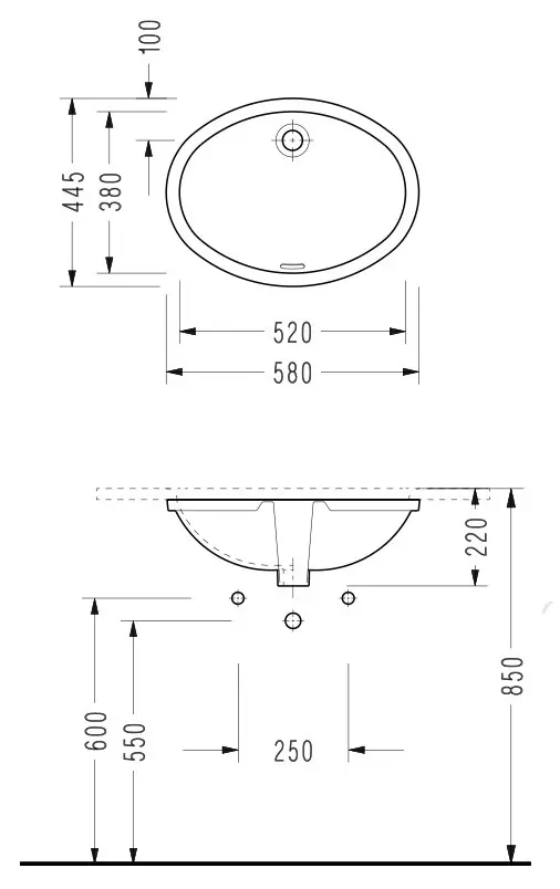 Умывальник Serel Elipso 0501 (White)