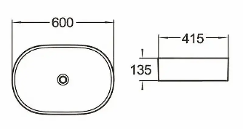 Умывальник Volle Vis 1301.005010 (Anthracite)