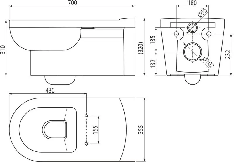 Vas WC suspendat Alcaplast Alca Medic (White)