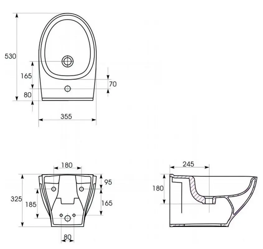 Bideu suspendat Cersanit Moduo K116-026 (White)