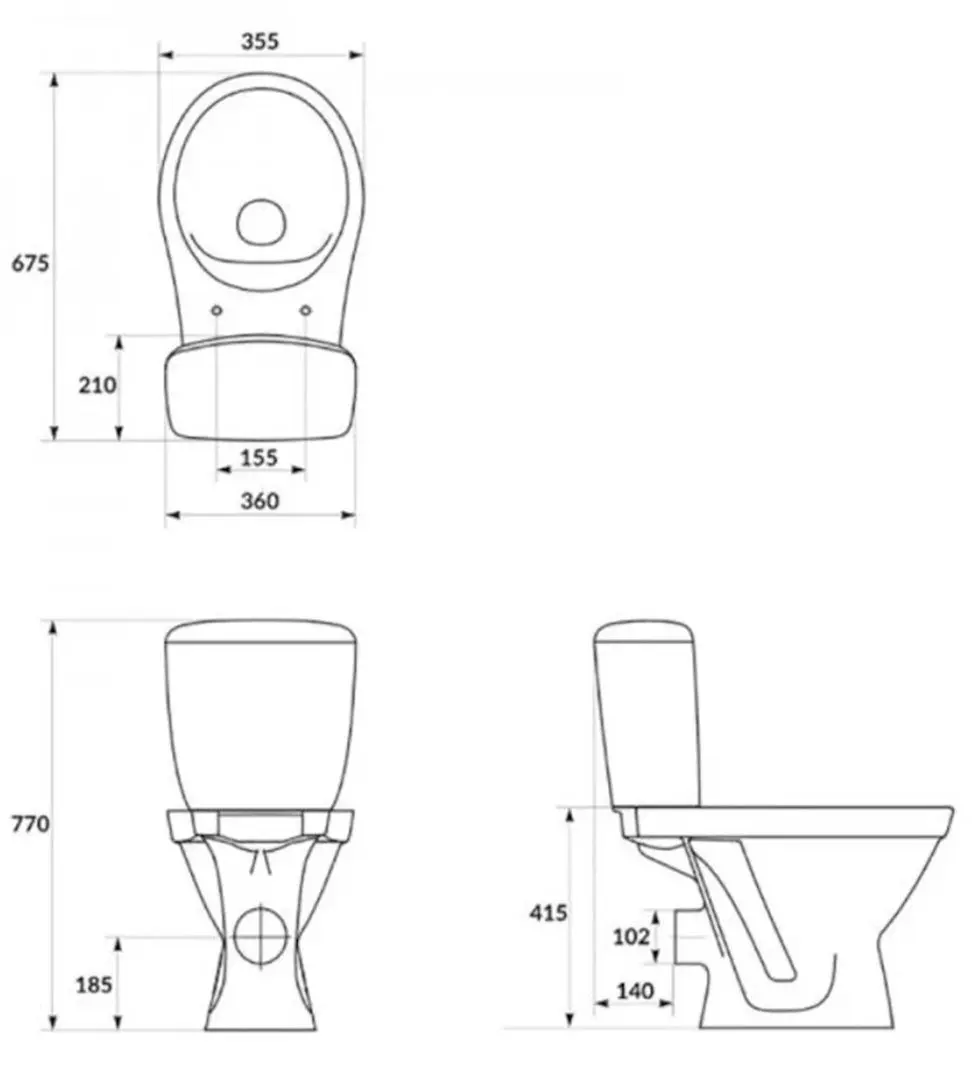 Vas WC Cersanit Cersania II Simple On Slim K119-014 (White)