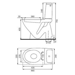 Vas WC Cersanit Eko K07-148 (White) Thumb