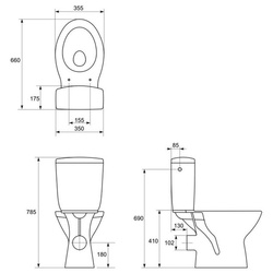 Vas WC Cersanit Corfu (White) Thumb