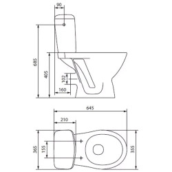 Унитаз-компакт Cersanit Mito Koral Pro (White) Thumb